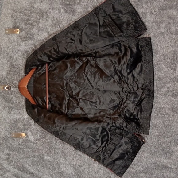 Peony Reversible Asian Floral Womens Top Jacket Silk Womens Small - Picture 3 of 11